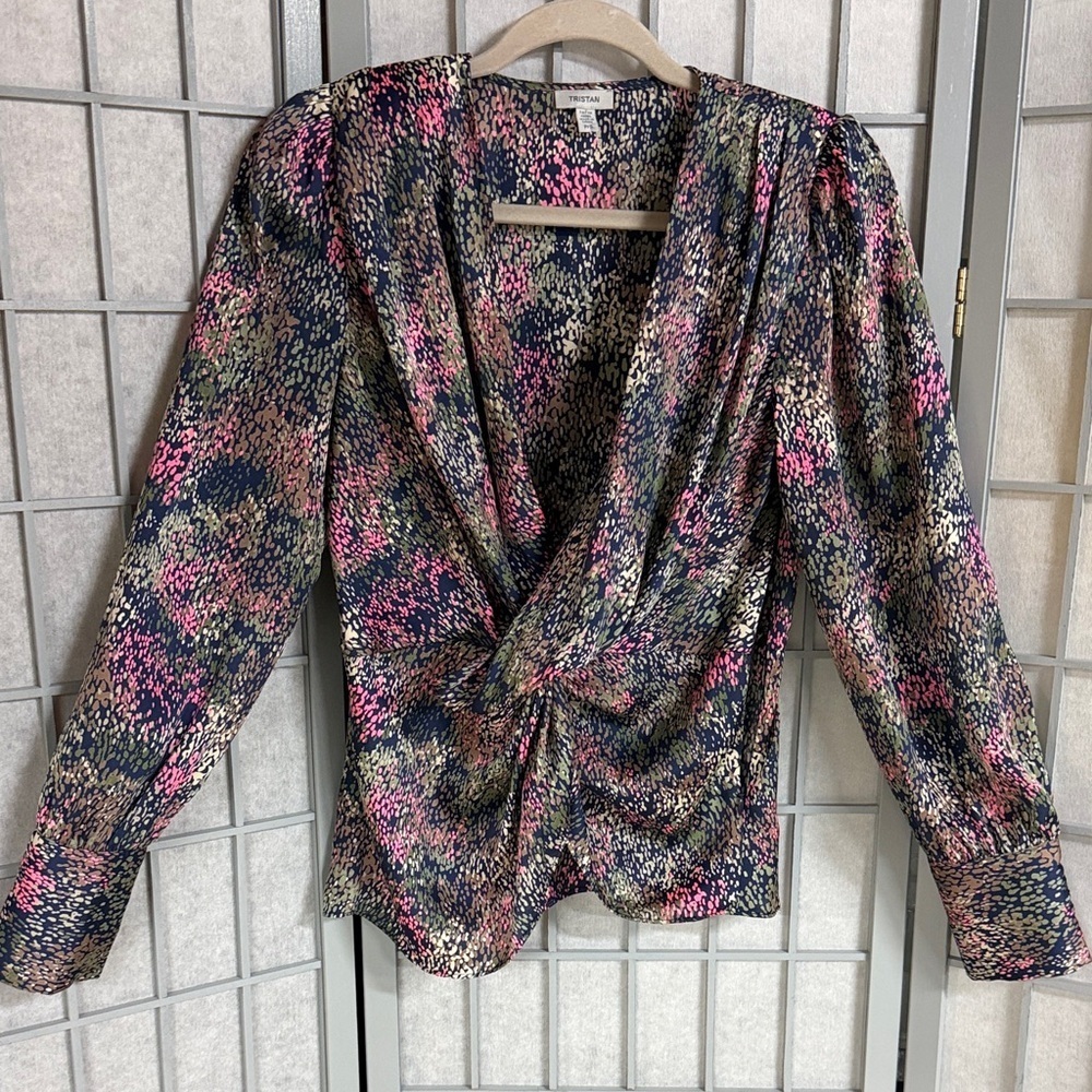 Tristan, Stylish Multicolor Women's Top, Size Small
